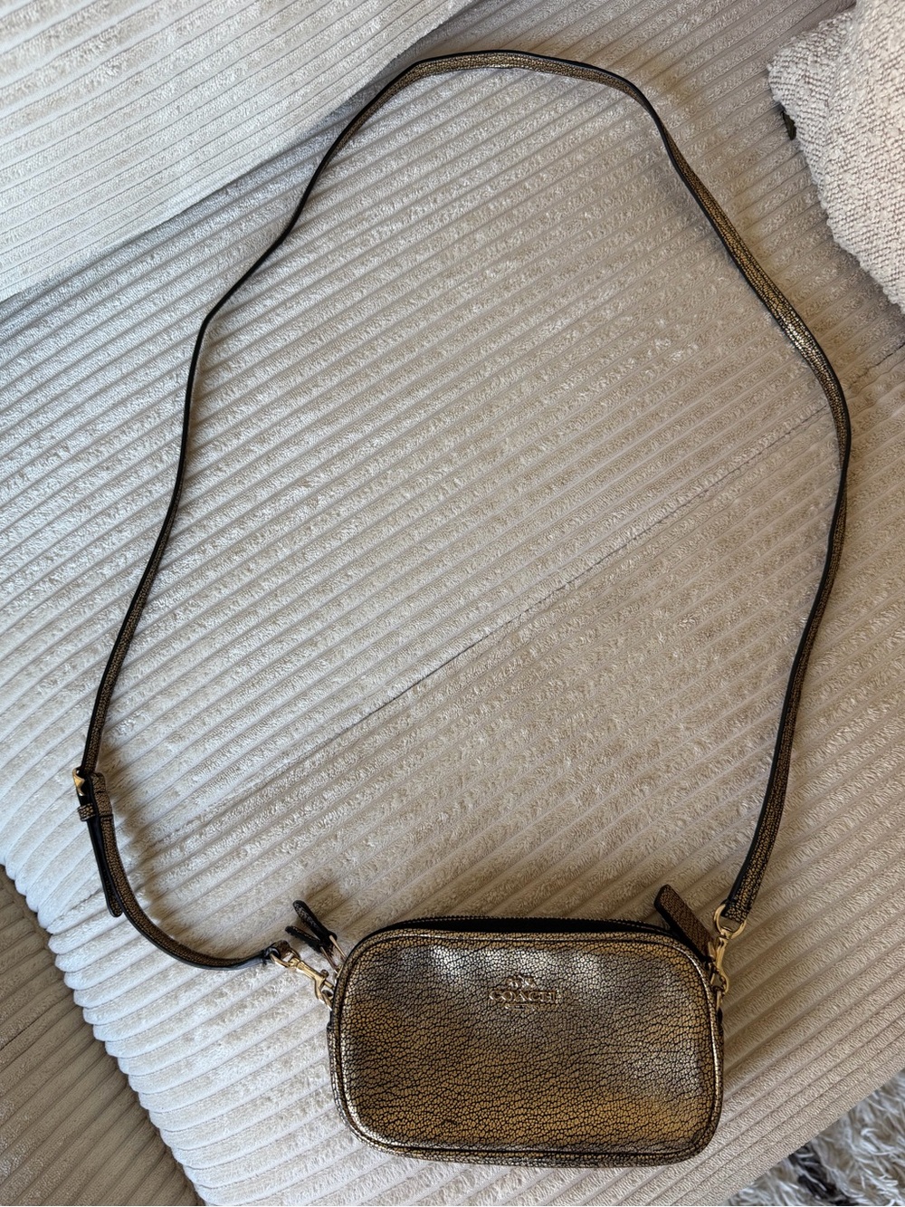 Coach Sadie Crossbody Clutch Metallic Bronze